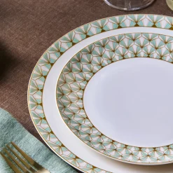 Karaca Tafelservice Für 12 Personen-Forever Bone Emerald, 53-teiliges Tafelservice für 12 Personen Multıfarben