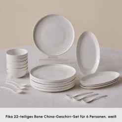 Karaca Frühstücksset Für 6 Personen-Forever Bone Fika 22-Teiliges Frühstücksset Für 6 Personen Gold