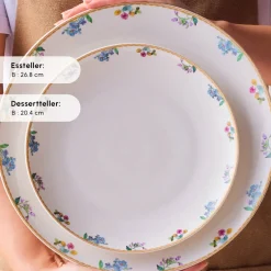 Karaca Tafelservice Für 12 Personen-Forever Bone New Brillo 53-Teiliges 12-Personen Geschirrset Multıcolor