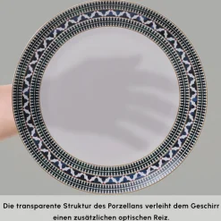 Karaca Tafelservice Für 12 Personen-Forever Bone New Cordoba 53-Teiliges 12-Personen Geschirrset Multıcolor