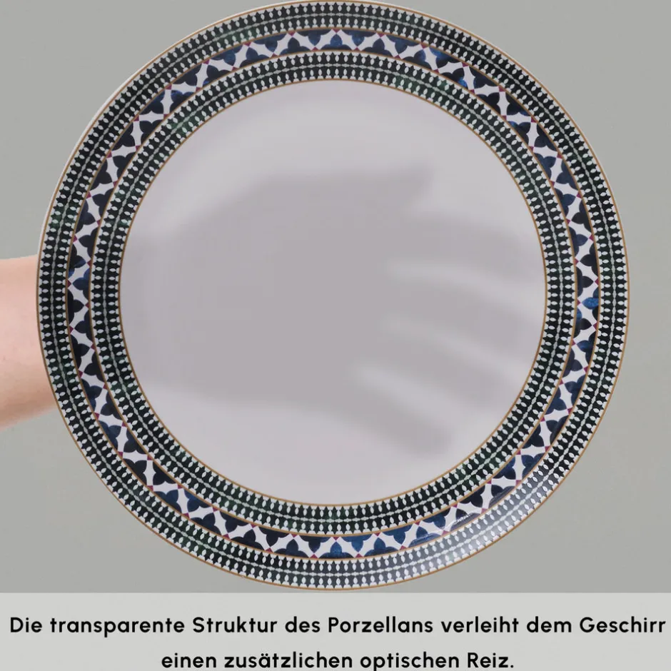 Karaca Tafelservice Für 12 Personen-Forever Bone New Cordoba 53-Teiliges 12-Personen Geschirrset Multıcolor