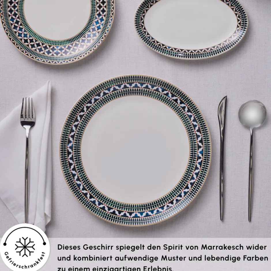 Karaca Tafelservice Für 12 Personen-Forever Bone New Cordoba 53-Teiliges 12-Personen Geschirrset Multıcolor