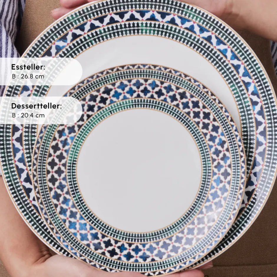 Karaca Tafelservice Für 12 Personen-Forever Bone New Cordoba 53-Teiliges 12-Personen Geschirrset Multıcolor