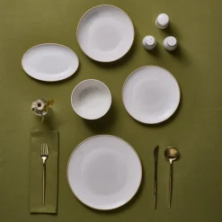 Karaca Tafelservice Für 12 Personen-Forever Bone Ollie 53-teiliges 12-Personen Geschirrset Gold