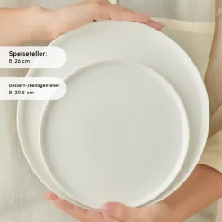 Karaca Tafelservice Für 12 Personen-Forever Bone Pablito 53-Teiliges Tafelservice Für 12 Personen, Weiß