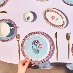 Karaca Frühstücksset Für 6 Personen-Forever Bone Spello 26-Teiliges 6-Personen Frühstücksset Blau Blau01