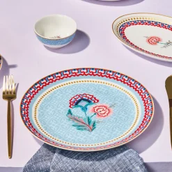 Karaca Frühstücksset Für 6 Personen-Forever Bone Spello 26-Teiliges 6-Personen Frühstücksset Blau Blau01