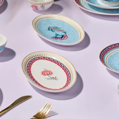Karaca Frühstücksset Für 6 Personen-Forever Bone Spello 26-Teiliges 6-Personen Frühstücksset Blau Blau01