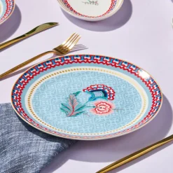 Karaca Frühstücksset Für 6 Personen-Forever Bone Spello 26-Teiliges 6-Personen Frühstücksset Blau Blau01