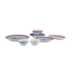Karaca Frühstücksset Für 6 Personen-Forever Bone Spello 26-Teiliges 6-Personen Frühstücksset Blau Blau01
