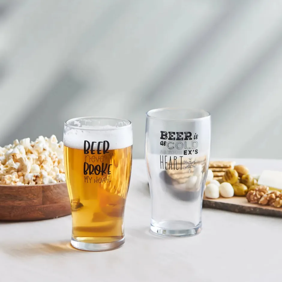 Karaca Gläser-Sets-Fritz Bierglas-Set 2 Stück, 454 ml Farblös