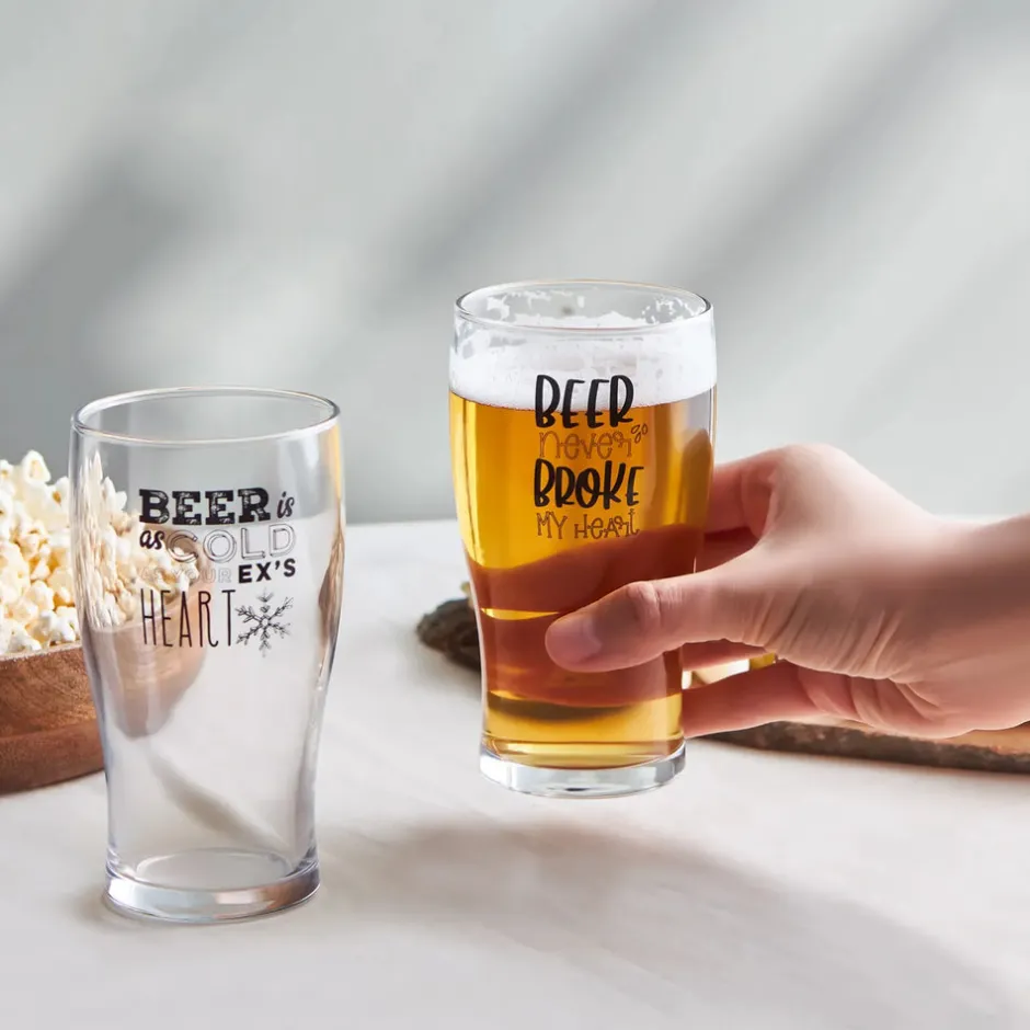 Karaca Gläser-Sets-Fritz Bierglas-Set 2 Stück, 454 ml Farblös