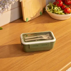 Karaca Vorratsbehälter-Fusca Lunchbox mit Gabel und Löffel Grün