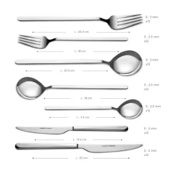 Karaca Bestecksets Für 12 Personen-Gale Elegance 12-Personen 84-Teiliges Besteckset Platın