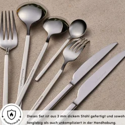Karaca Bestecksets Für 12 Personen-Gale Elegance 12-Personen 84-Teiliges Besteckset Platın