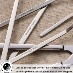 Karaca Bestecksets Für 12 Personen-Gale Elegance 12-Personen 84-Teiliges Besteckset Platın
