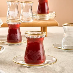 Karaca Teegläser Sets-Gent 12-teiliges Teeservice für 6 Personen Gold