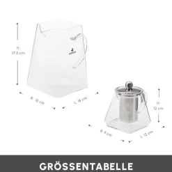 Karaca Teekannen-Giza Gläserne Teekanne Farblös