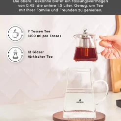 Karaca Teekannen-Giza Gläserne Teekanne Farblös