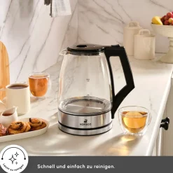 Karaca Wasserkocher-Glacia Glas Wasserkocher, 2200W, 1,8L, Transparent