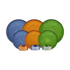 Karaca Frühstücksset Für 6 Personen-Glacier für 6 Personen Frühstücksset und Servierschalen, 18 Teilig, Glas Multıfarben