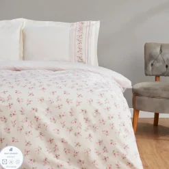 Karaca Bettwäsche-Glen Doppel Bettwäscheset 100% Baumwolle Rosa 200x220 Cm Pınk