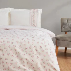 Karaca Bettwäsche-Glen Doppel Bettwäscheset 100% Baumwolle Rosa 200x220 Cm Pınk