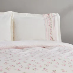 Karaca Bettwäsche-Glen Doppel Bettwäscheset 100% Baumwolle Rosa 200x220 Cm Pınk