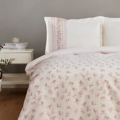 Karaca Bettwäsche-Glen Einzelbett Bettwäsche Set, 100% Baumwolle, Rosa Pınk