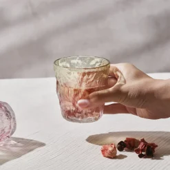 Karaca Wasserglas-Gletscherwasser Glas, Rot Grün, 287 ml Rot02