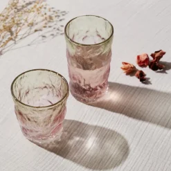 Karaca Wasserglas-Gletscherwasser Glas, Rot Grün, 287 ml Rot02