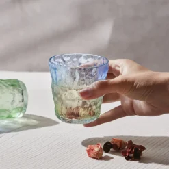 Karaca Wasserglas-Gletscherwasser Glas, Blau Grün, 287 ml Blau01