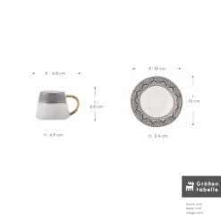 Karaca Mokka & Espressotassen Set-Globe Kaffeeservice für 6 Personen Schwarz01