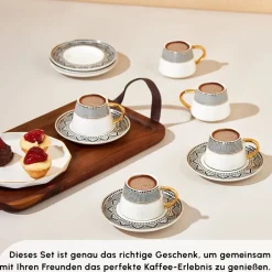Karaca Mokka & Espressotassen Set-Globe Kaffeeservice für 6 Personen Schwarz01