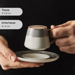 Karaca Mokka & Espressotassen Set-Globe Kaffeeservice für 6 Personen Schwarz01