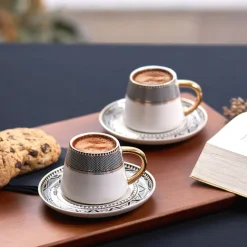 Karaca Mokka & Espressotassen Set-Globe Set mit 2 Kaffeetassen Schwarz01