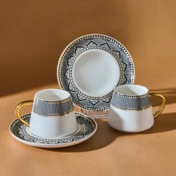 Karaca Mokka & Espressotassen Set-Globe Set mit 2 Kaffeetassen Schwarz01