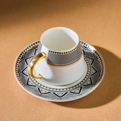 Karaca Mokka & Espressotassen Set-Globe Set mit 2 Kaffeetassen Schwarz01