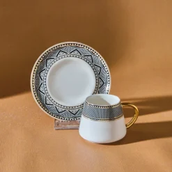 Karaca Mokka & Espressotassen Set-Globe Set mit 2 Kaffeetassen Schwarz01