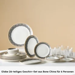 Karaca Frühstücksset Für 6 Personen-Globe 26-Teiliges 6-Personen Frühstücksgeschirr Multıfarben