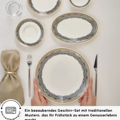 Karaca Frühstücksset Für 6 Personen-Globe 26-Teiliges 6-Personen Frühstücksgeschirr Multıfarben