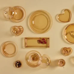Karaca Vorspeisenteller-Glory Glas-Zuckerdose, 17 cm Amber