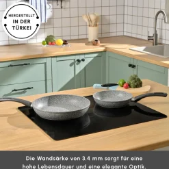Karaca Granitpfanne-Gris Biogranit Pfannenset, 2 Teilig Grau02