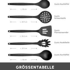 Karaca Messersets-Gusto Schwarzes 12-teiliges Messer-/Schneidebrett-Set Schwarz01