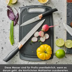 Karaca Messersets-Gusto Schwarzes 12-teiliges Messer-/Schneidebrett-Set Schwarz01