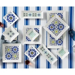 Karaca Frühstücksset Für 6 Personen-Gwen Blue 24-teiliges Frühstückssets und Servierschalen für 6 Personen Blau01