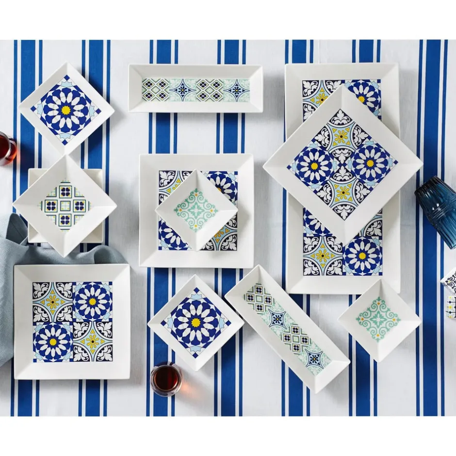 Karaca Frühstücksset Für 6 Personen-Gwen Blue 24-teiliges Frühstückssets und Servierschalen für 6 Personen Blau01
