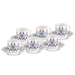 Karaca Mokka & Espressotassen Set-Haliç Tassen-Set für 6 Personen, 80 ml Multıfarben