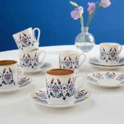 Karaca Mokka & Espressotassen Set-Haliç Tassen-Set für 6 Personen, 80 ml Multıfarben