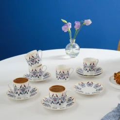 Karaca Mokka & Espressotassen Set-Haliç Tassen-Set für 6 Personen, 80 ml Multıfarben